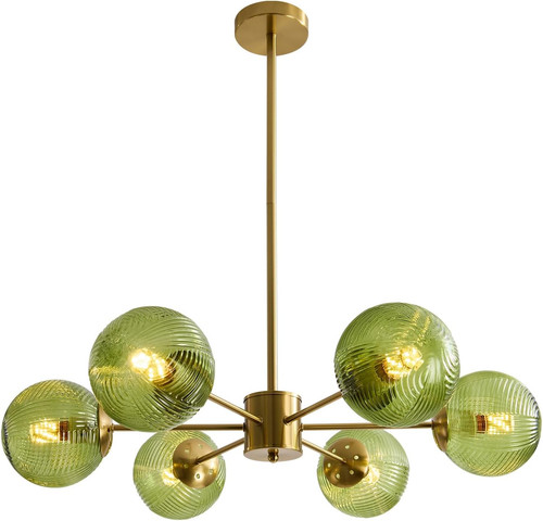 Light green glass sputnik - light,